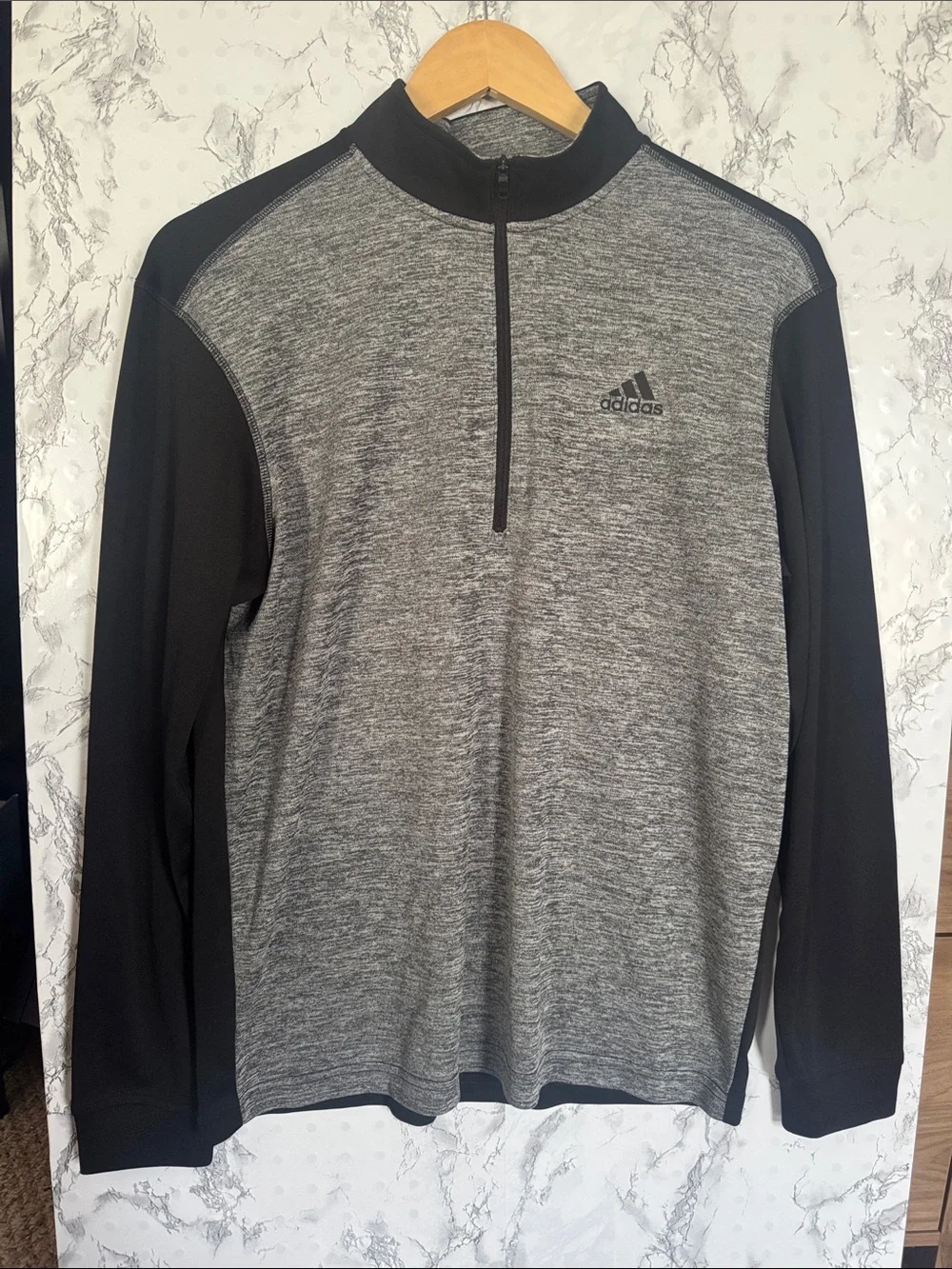 Adidas Golf 1/4 Zip Black Grey Size S